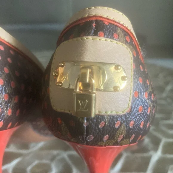 LOUIS VUITTON Limited Edition Fuchsia Monogram Perforated Open-Toe Pumps